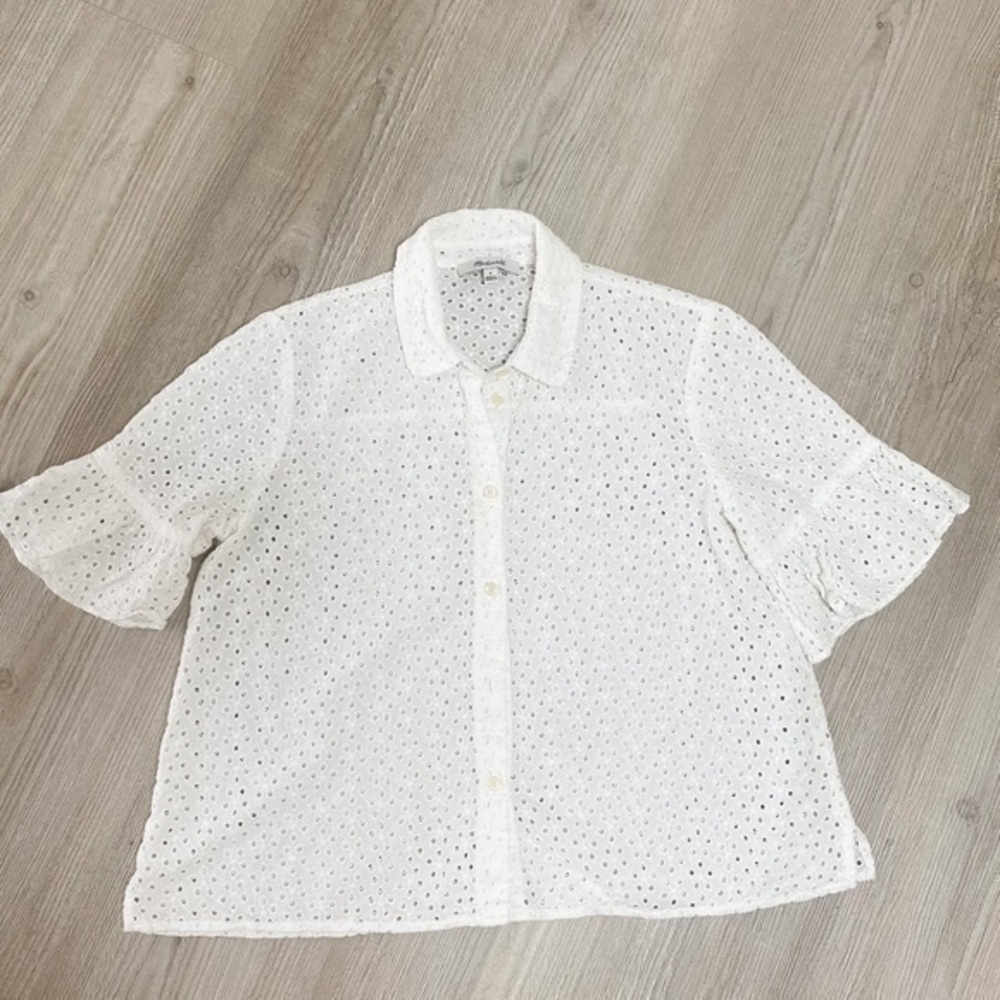 Madewell white eyelet blouse